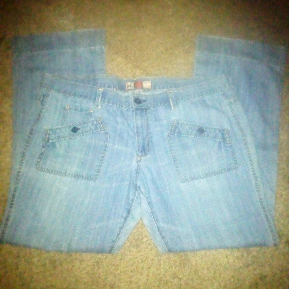 Old Navy Blue Flare Wide Leg Jeans